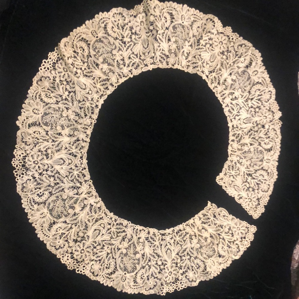 Antique Belgian point de gaze fine lace